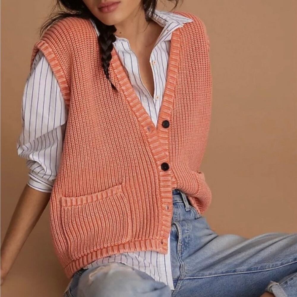 Demylee Layne Patch Pocket Oversized Sweater Vest… - image 1